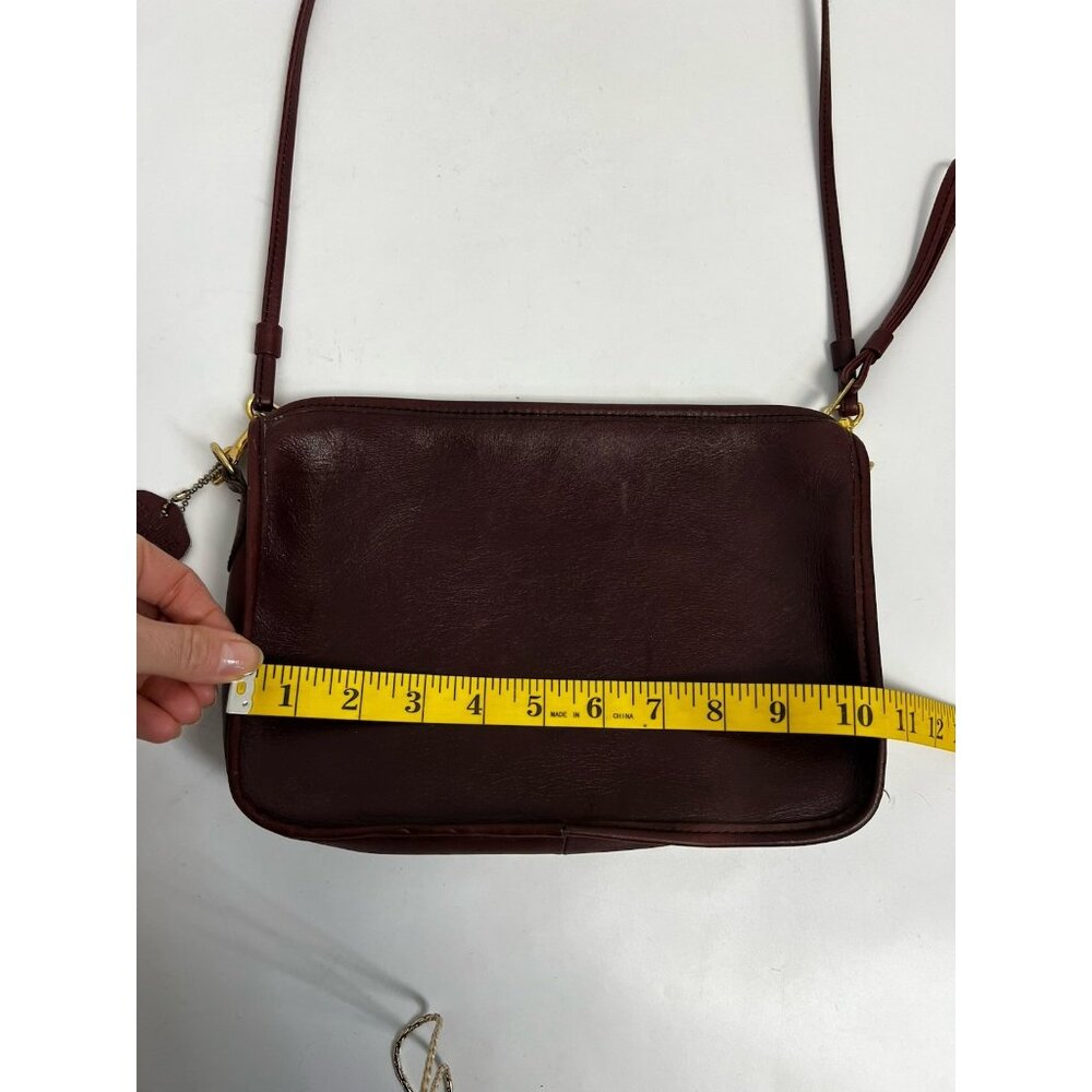 Classic Leather Crossbody Bag in Deep Burgundy - Picture 10 of 13